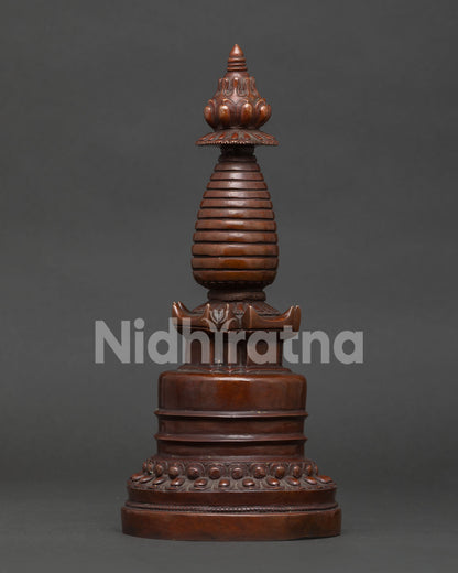 Buddhist Kadampa Stupa featuring double lotus base and stepped harmika details