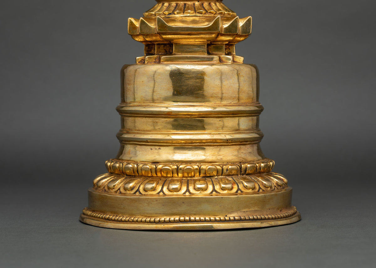 Buddhist Kadampa Stupa with elegant carvings and traditional Nepalese artistry