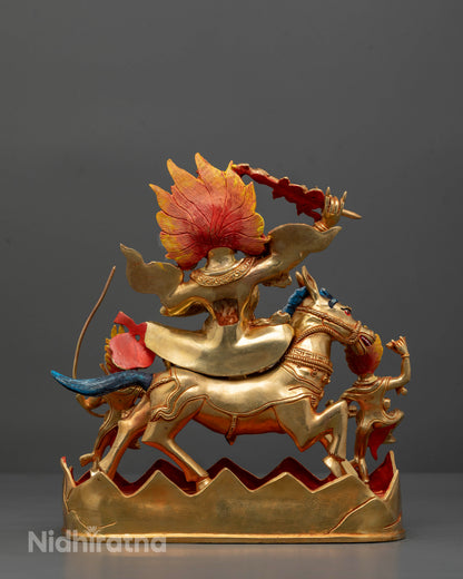 Buddhist protector deity Palden Lhamo statue, crafted using lost wax casting