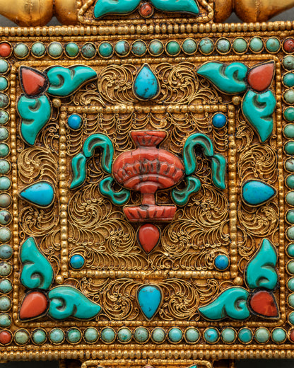 Buddhist Treasure Vase Ghau Mala, handcrafted in Patan, Nepal