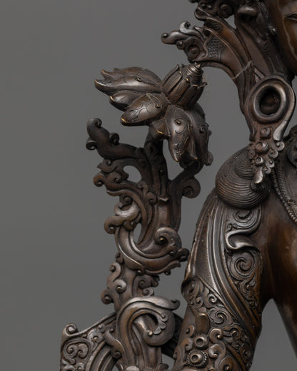 Oxidized Green Tara Statue | Compassionate Deity for Spiritual Spaces