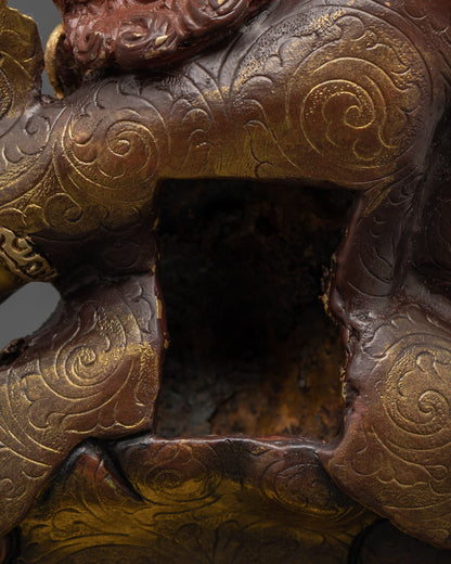 Tibetan Oxidized Dorje Drolo Statue | Wrathful Guru Rinpoche Form