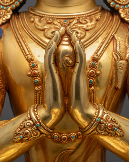 Compassion Deity Chenrezig Statue | Handcrafted Himalayan Art