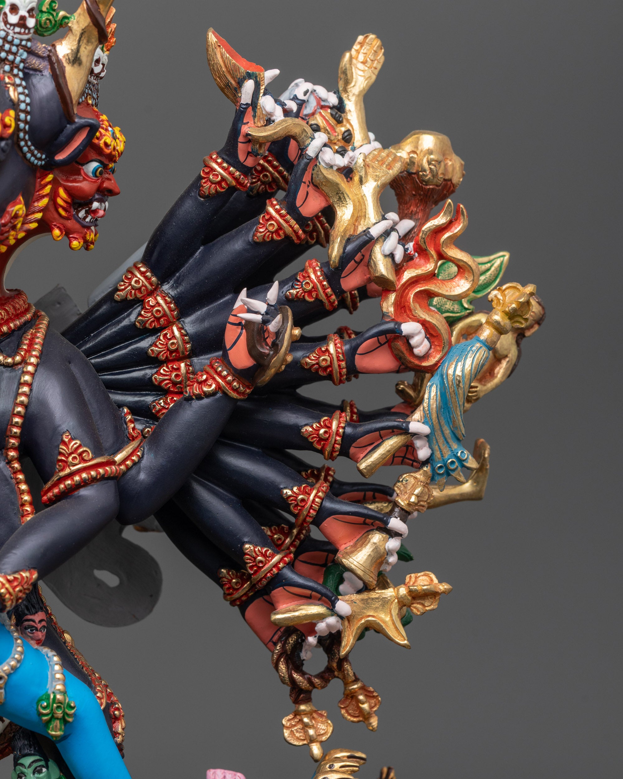 Handcrafted Yamantaka Consort Statue | Wrathful Deity Union Sculpture
