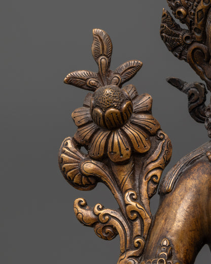 Majestic Green Tara Statue | Himalayan Traditional Buddhist Art