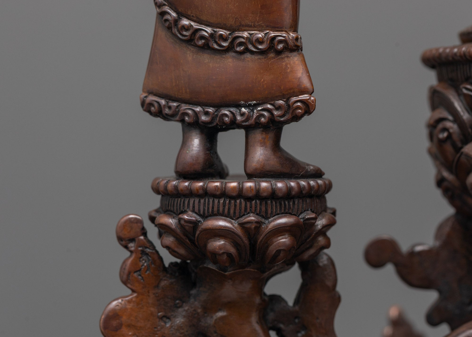 Oxidized Statue of Shakyamuni Buddha with Disciples | Buddhist Artwork