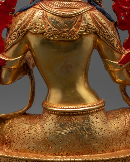 Nepalese Mother Tara Statue | 24K Gold Fire-Gilded Buddhist Sculpture