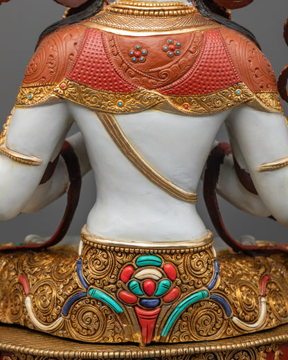 Tibetan Chenrezig Statue | Authentic Handmade Buddhist Figurine