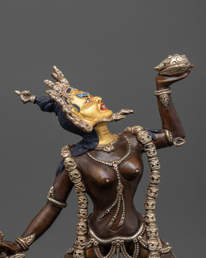 Oxidized Vajrayogini Statue | Handmade Buddhist Icon for Worship