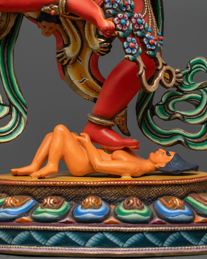 Red Kurukulla Statue | Hand-Carved Buddhist Dakini Sculpture