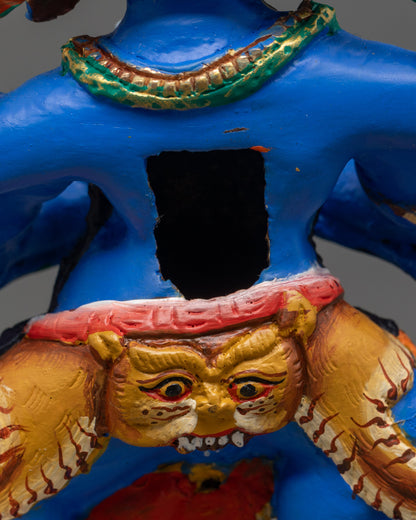 Colored Four-Armed Vajrapani Statue | Spiritual Buddhist Artwork