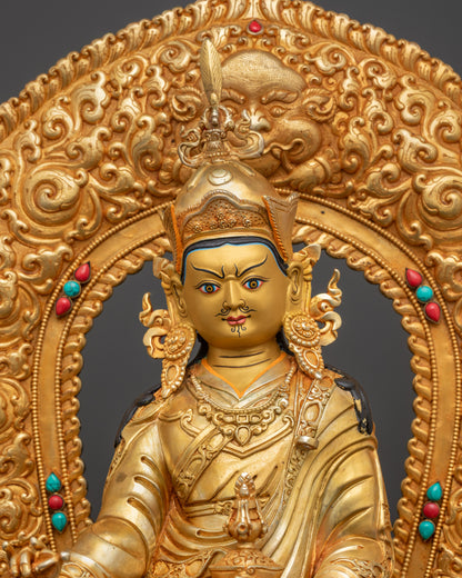 Majestic Statue of Guru Rinpoche | Handmade Nepalese Artwork