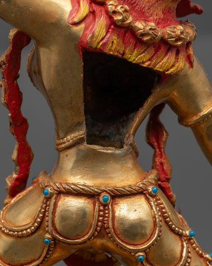 Gold Gilded Divine Vajrayogini Statue | Nepalese Tantric Deity Art