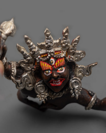 Sacred Vajrakilaya Sculpture | Oxidized Copper Buddhist Artwork