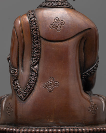 Oxidized Statue of Shakyamuni Buddha with Disciples | Buddhist Artwork