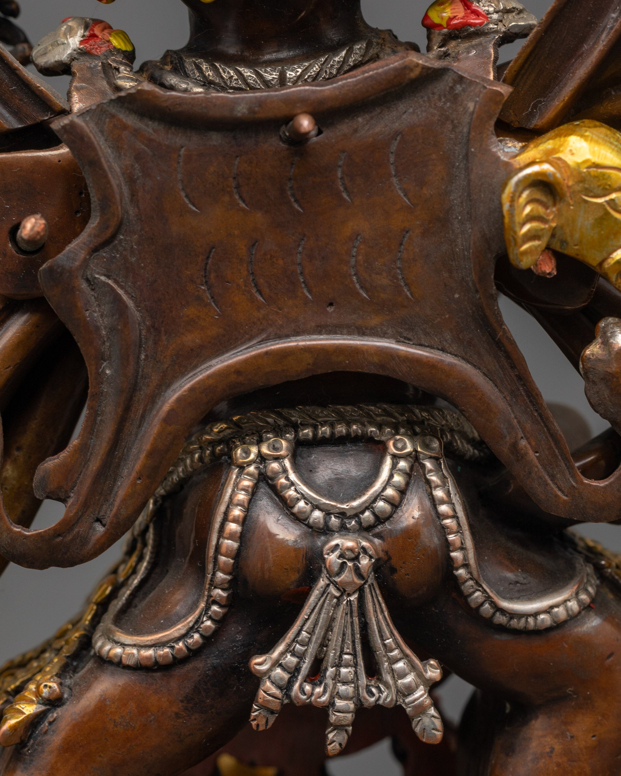 Oxidized Yamantaka Statue | Tibetan Buddhist Wrathful Deity Sculpture