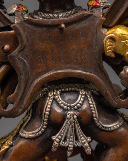 Oxidized Yamantaka Statue | Tibetan Buddhist Wrathful Deity Sculpture