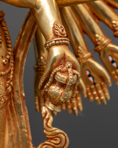 1000-Armed Chenrezig Statue | 24K Gold Gilded Avalokiteshvara Sculpture