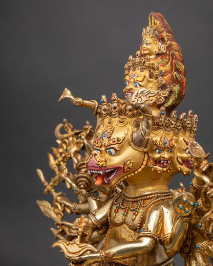 Yamantaka Tibetan Deity Statue – Wrathful Destroyer of Death
