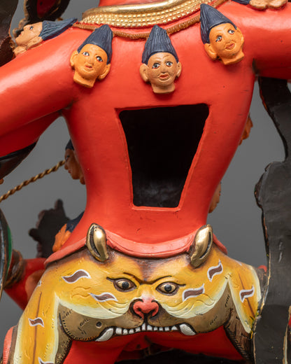 Red Kurukulla Statue | Hand-Carved Buddhist Dakini Sculpture