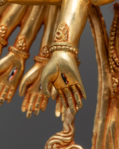 1000-Armed Chenrezig Statue | 24K Gold Gilded Avalokiteshvara Sculpture