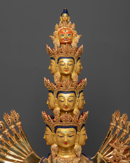 Thousand-Armed Avalokiteshvara Statue | Tibetan Buddhist Sculpture
