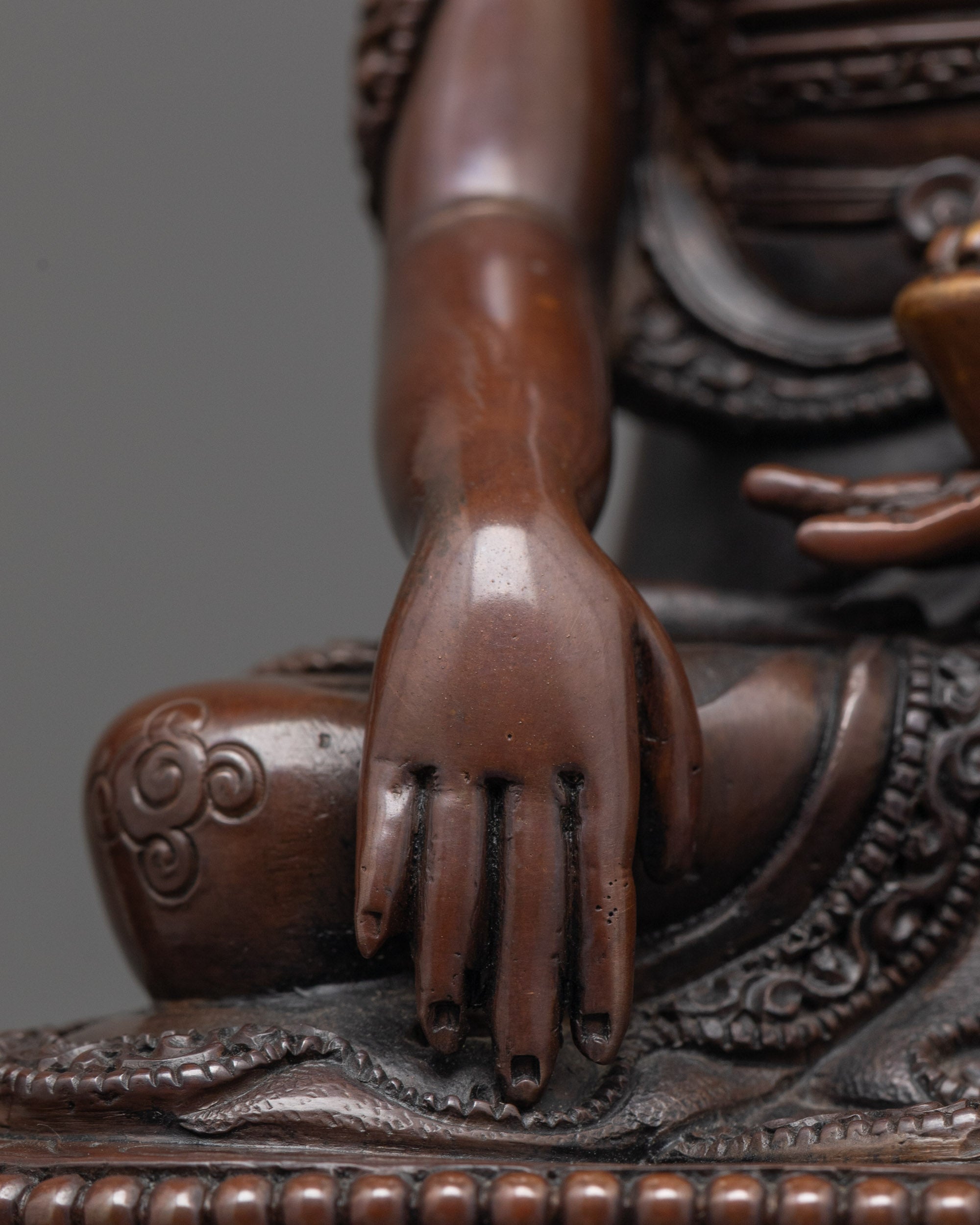 Oxidized Statue of Shakyamuni Buddha with Disciples | Buddhist Artwork