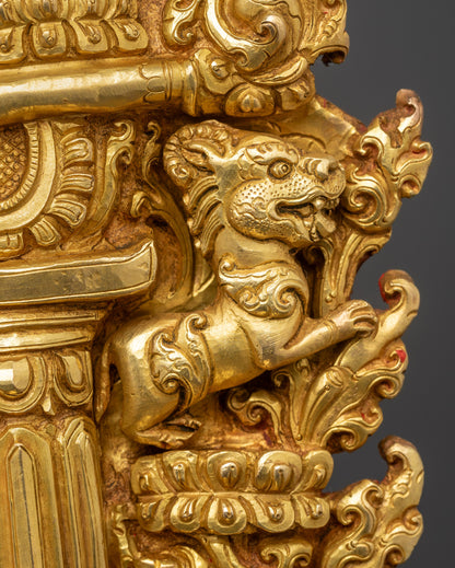 Maitreya Buddha Statue | Himalayan Artwork with 24K Gold-Gilded Face
