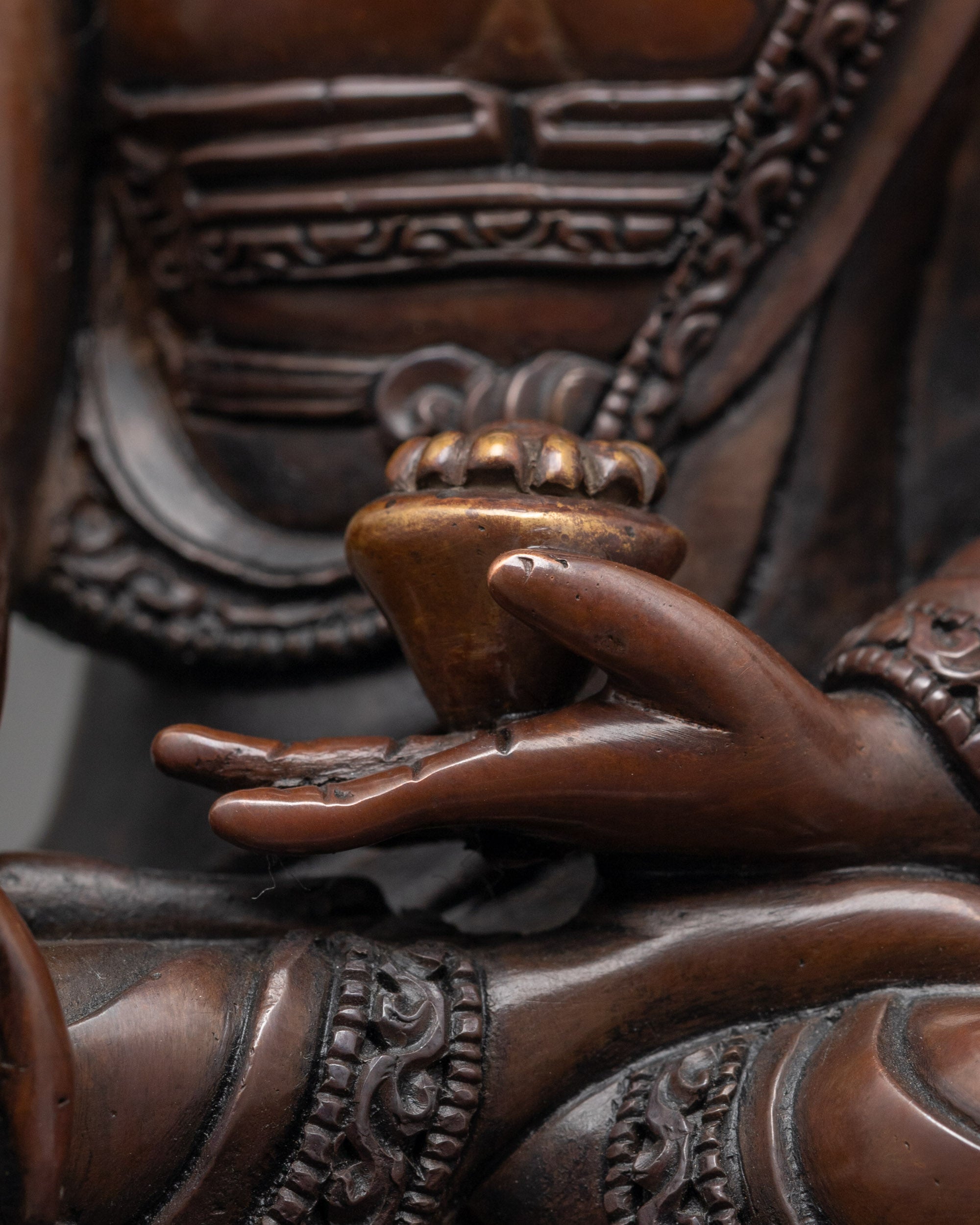 Oxidized Statue of Shakyamuni Buddha with Disciples | Buddhist Artwork