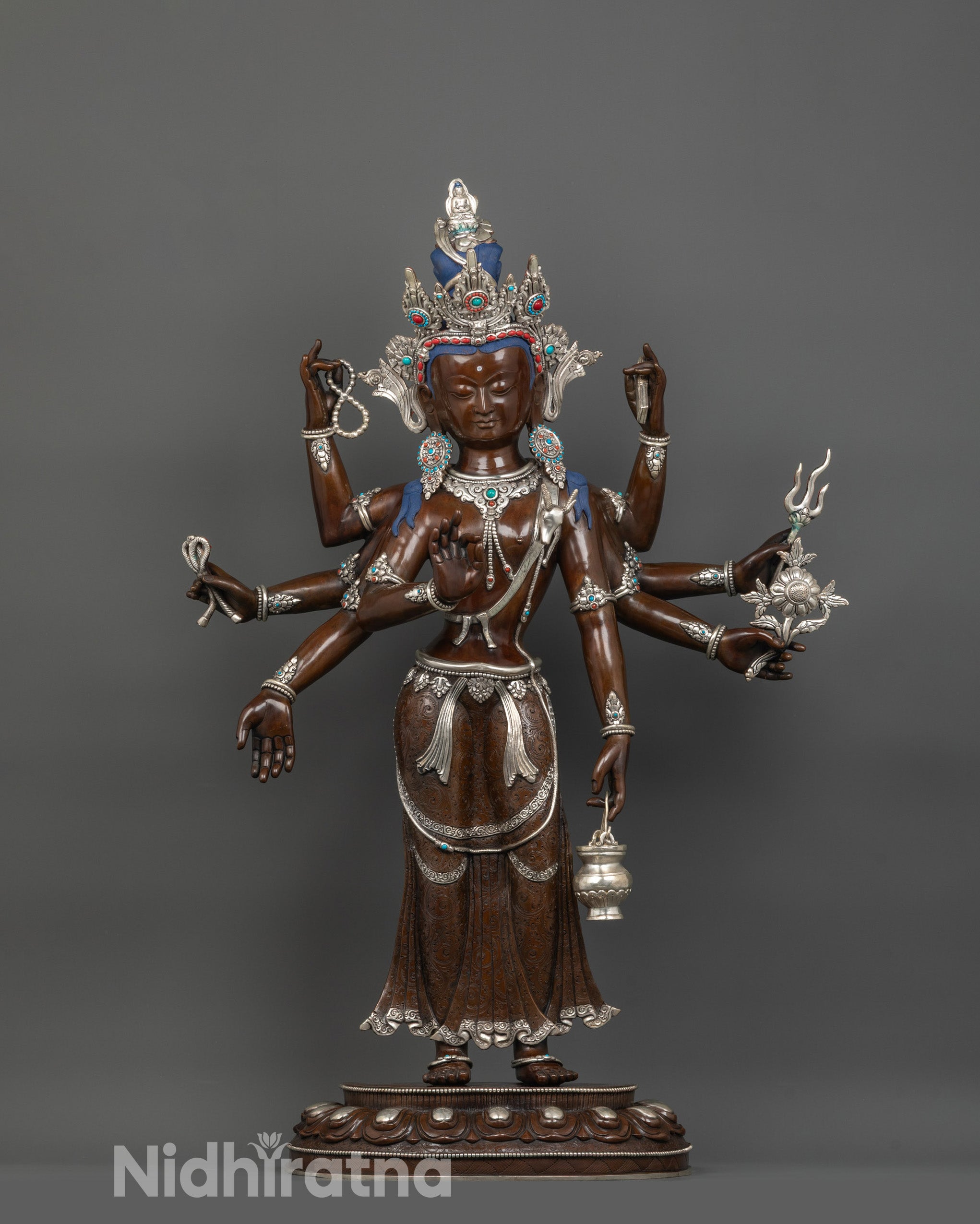 Oxidized Amoghapasa Lokeshvara Statue | Timeless Nepalese Artwork