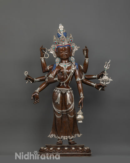 Oxidized Amoghapasa Lokeshvara Statue | Timeless Nepalese Artwork