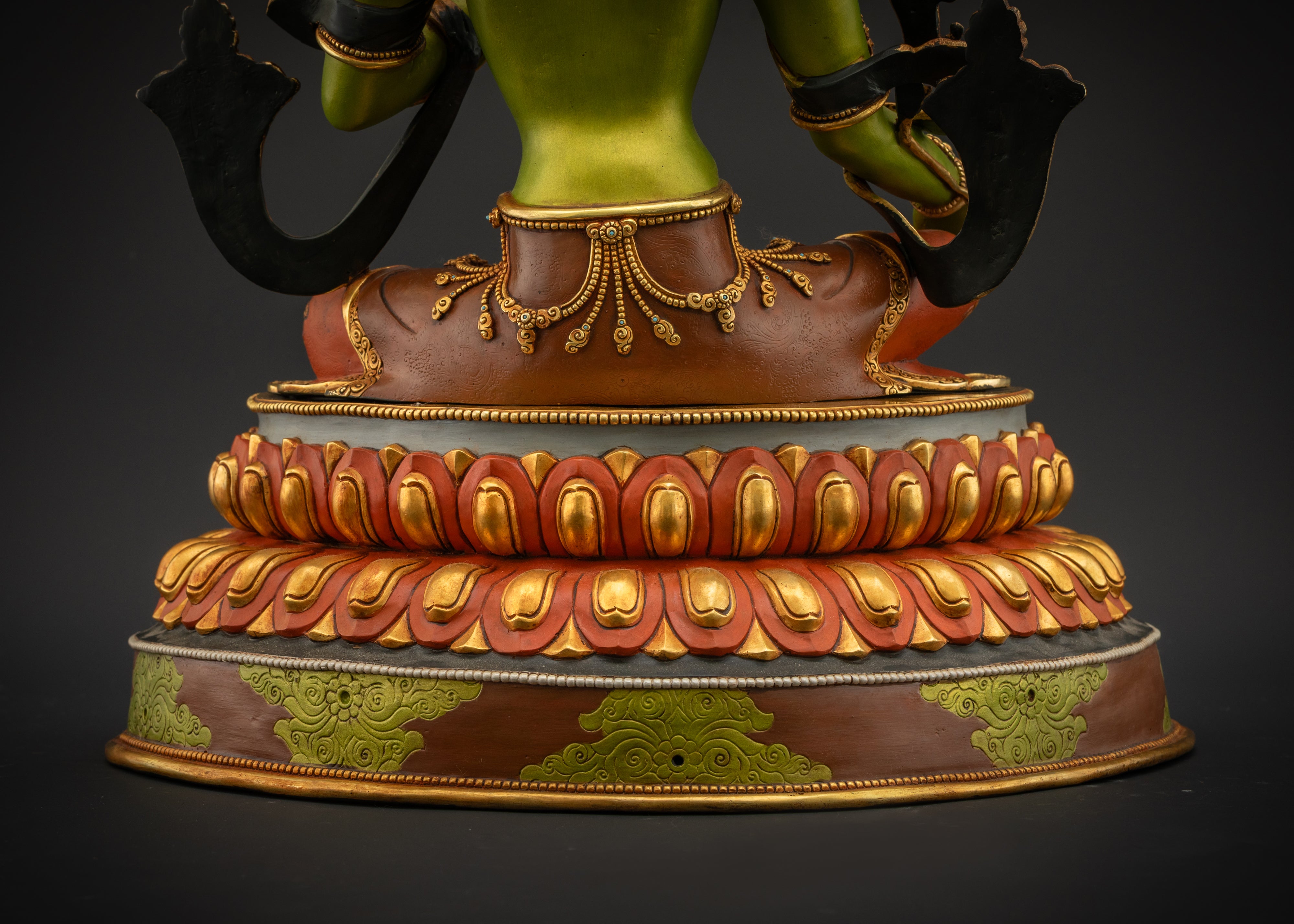 Handcrafted Green Tara Statue | Protector Deity for Personal Shrine