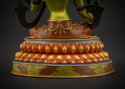 Handcrafted Green Tara Statue | Protector Deity for Personal Shrine