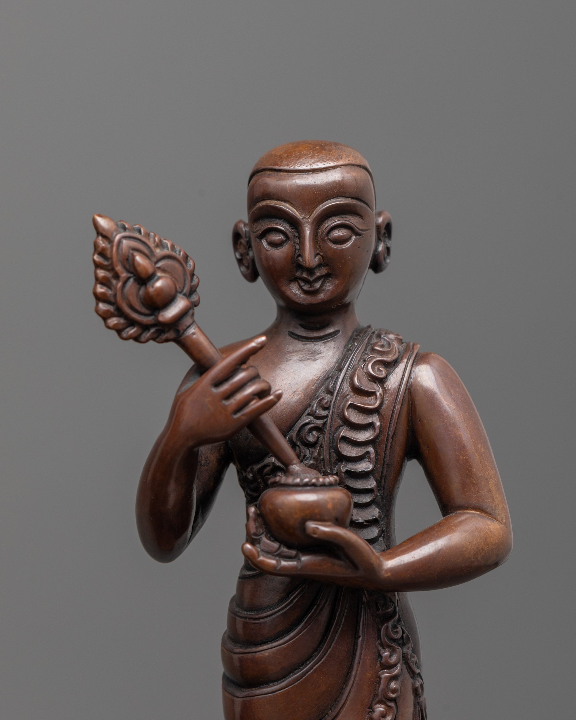 Oxidized Statue of Shakyamuni Buddha with Disciples | Buddhist Artwork
