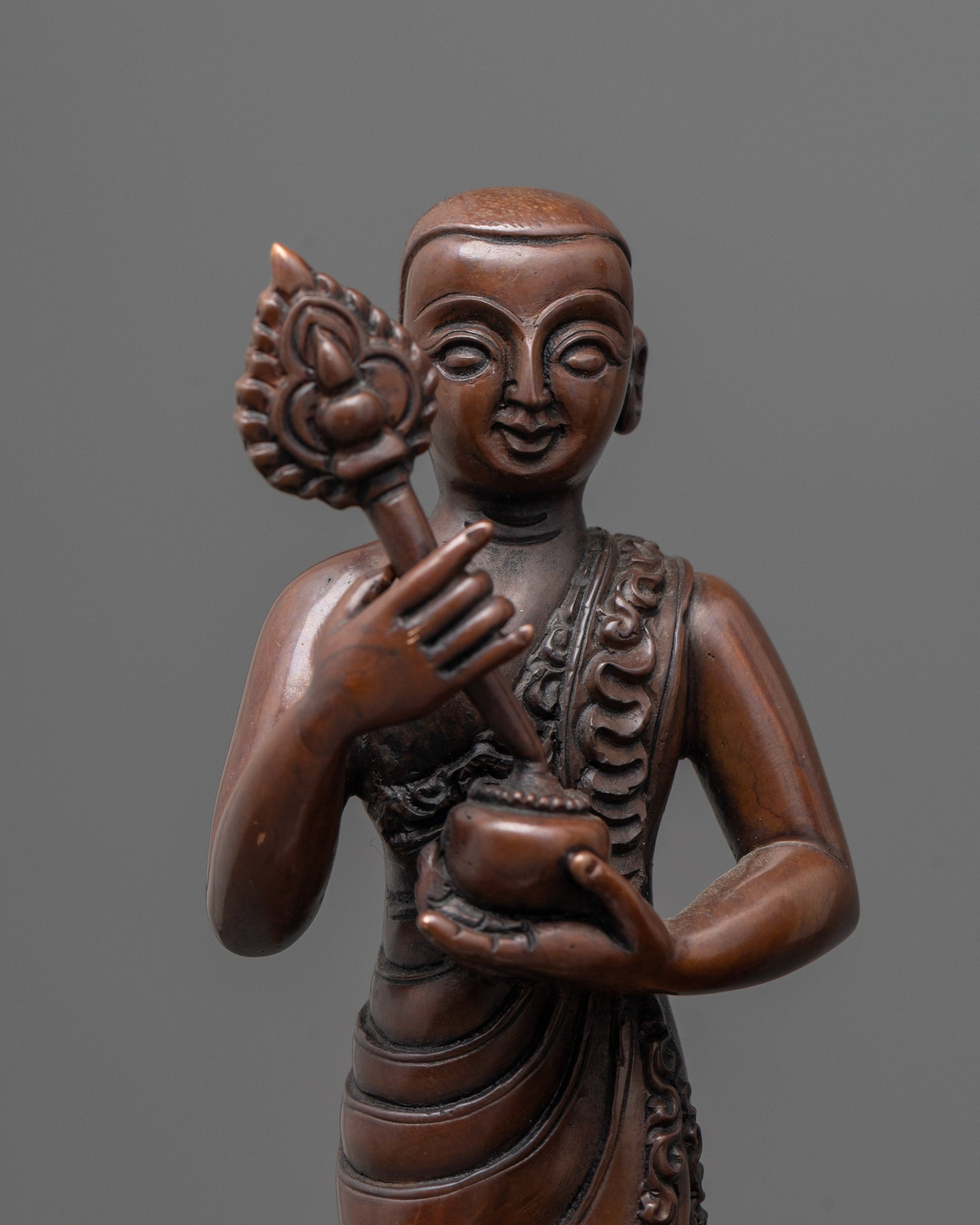 Oxidized Statue of Shakyamuni Buddha with Disciples | Buddhist Artwork