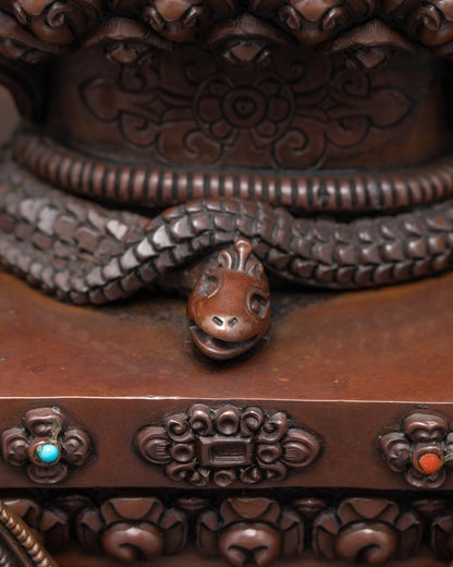 Oxidized Statue of Shakyamuni Buddha with Disciples | Buddhist Artwork