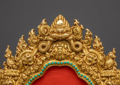 Maitreya Buddha Statue | Himalayan Artwork with 24K Gold-Gilded Face