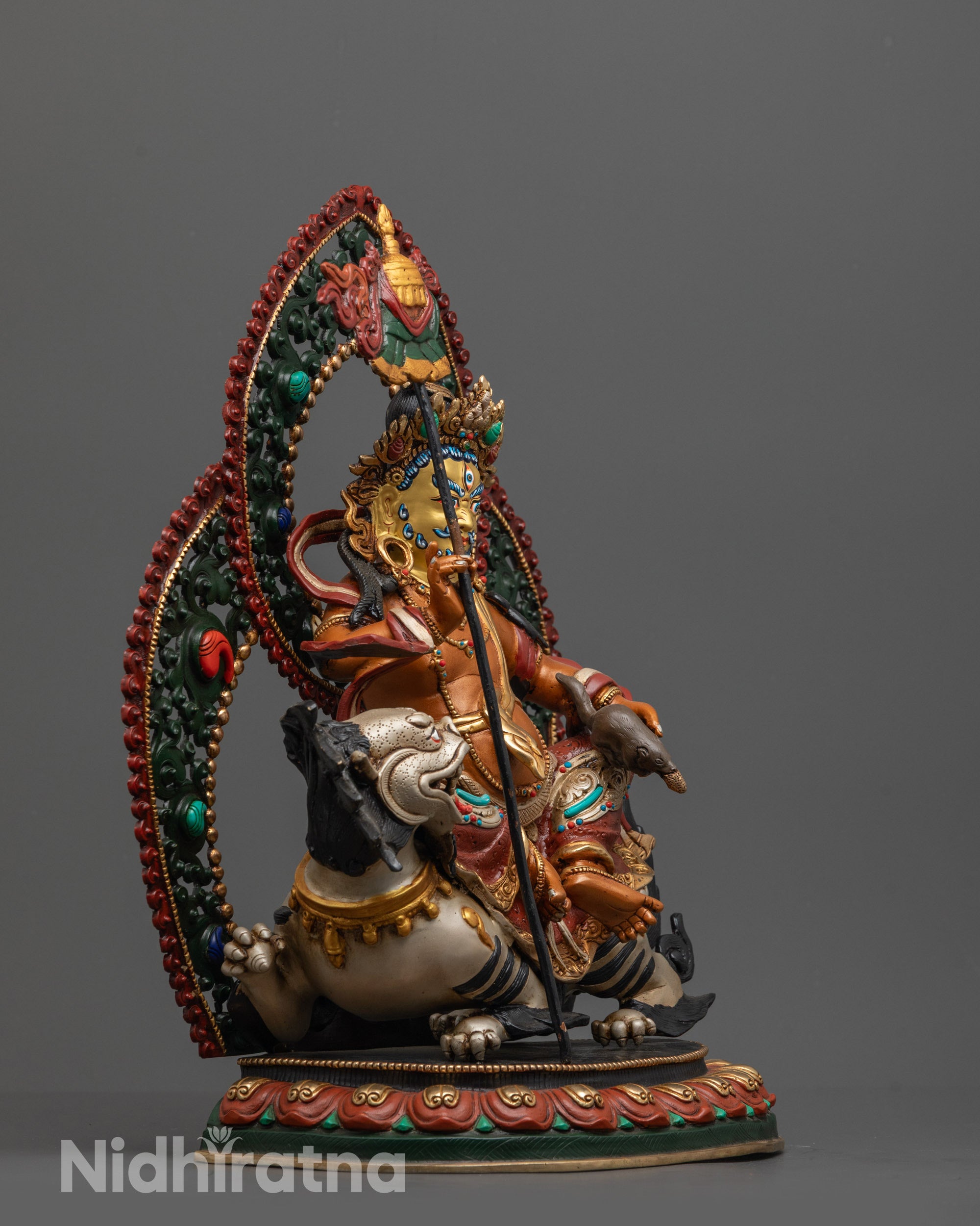 Handmade Namtoshe Statue | Colored Buddhist Wealth Deity Sculpture