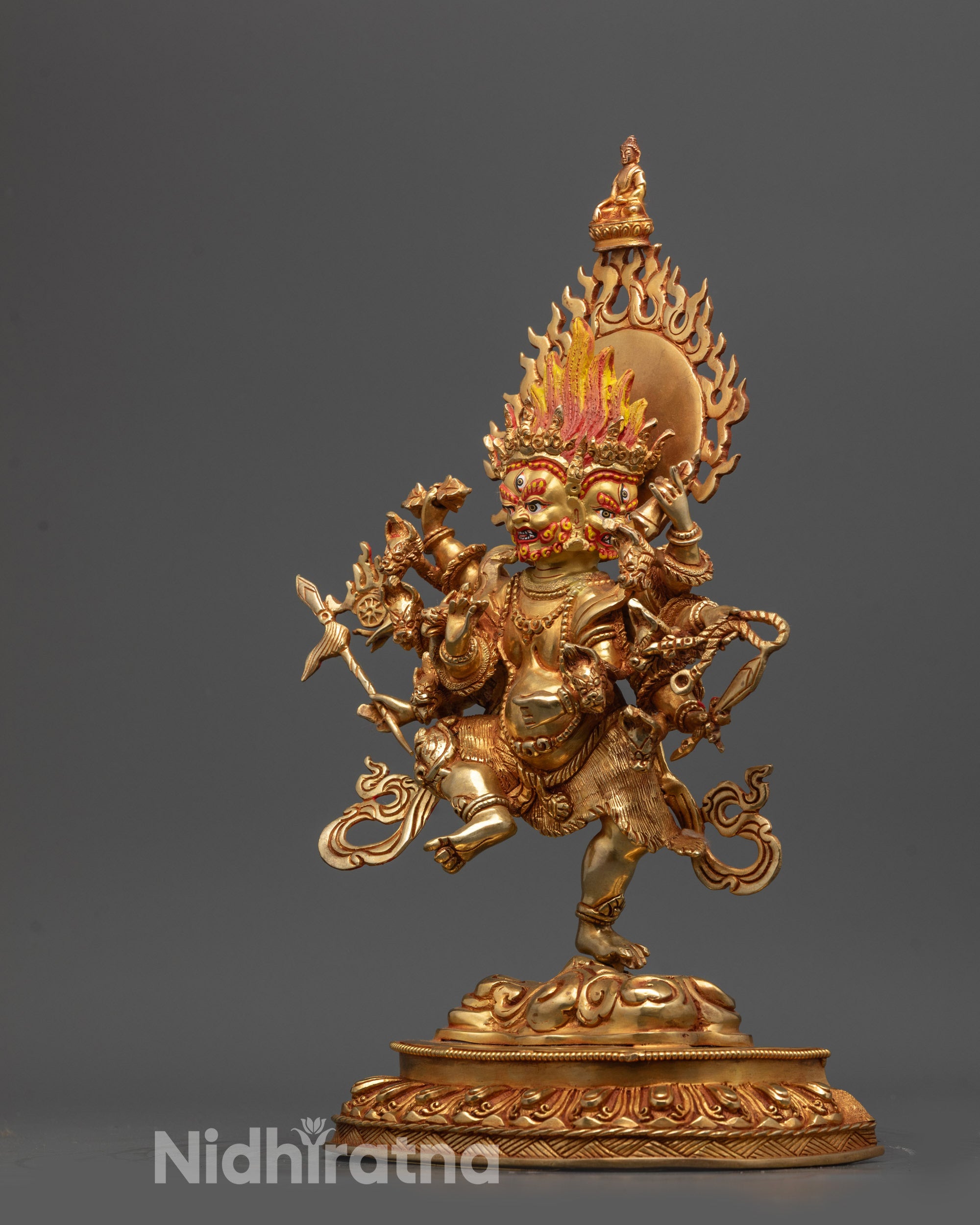 Ucchusma Statue | 24K Gold-Fire Gilded Himalayan Buddhist Artwork