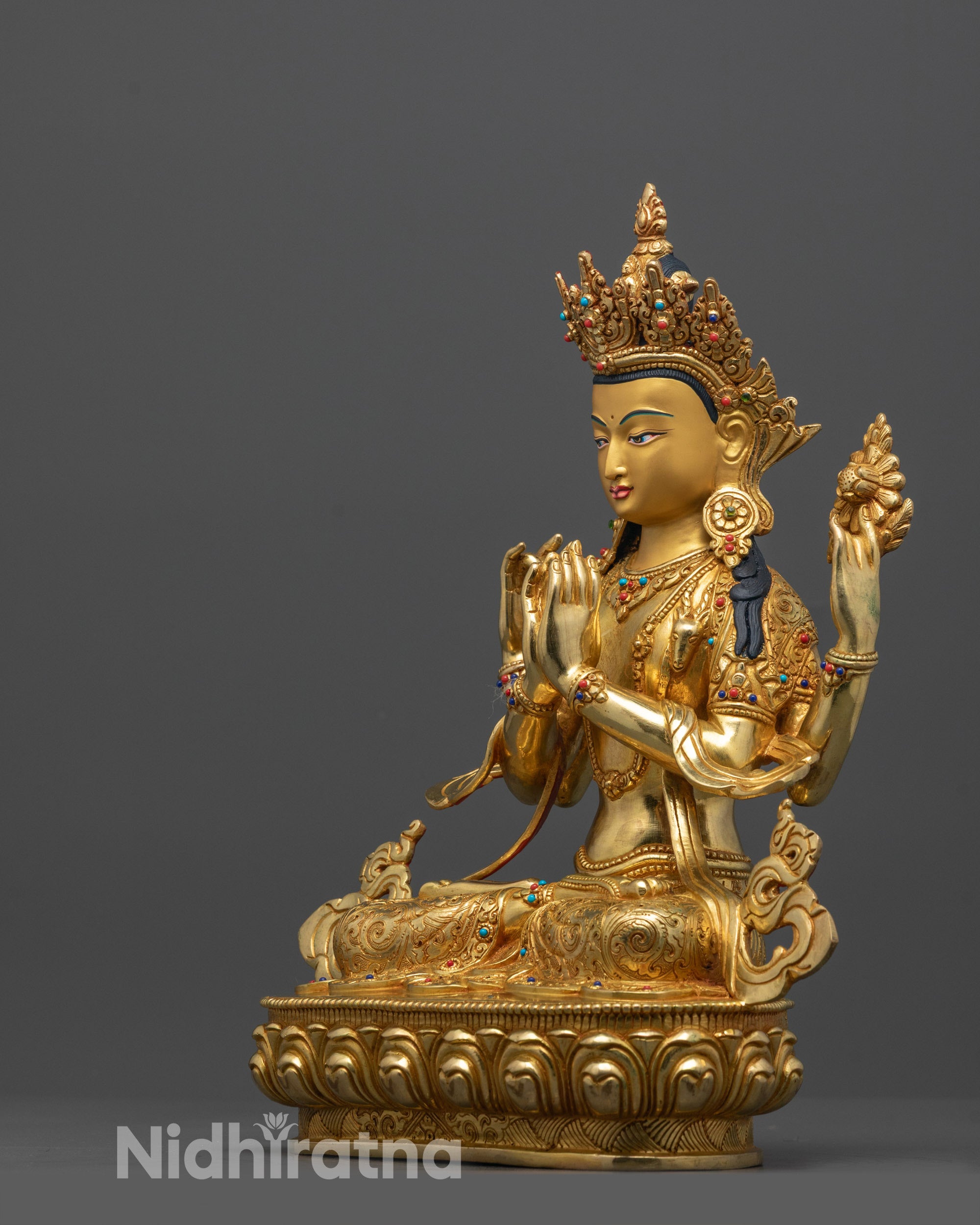 Avalokiteshvara Chenrezig Statue | Traditional Tibetan Buddhist