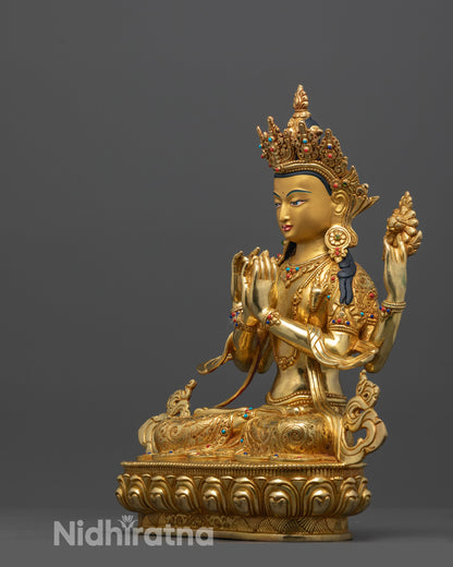 Avalokiteshvara Chenrezig Statue | Traditional Tibetan Buddhist