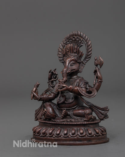 Oxidized Lord Ganesha Statue | Precision Made Divine Idol for Pooja