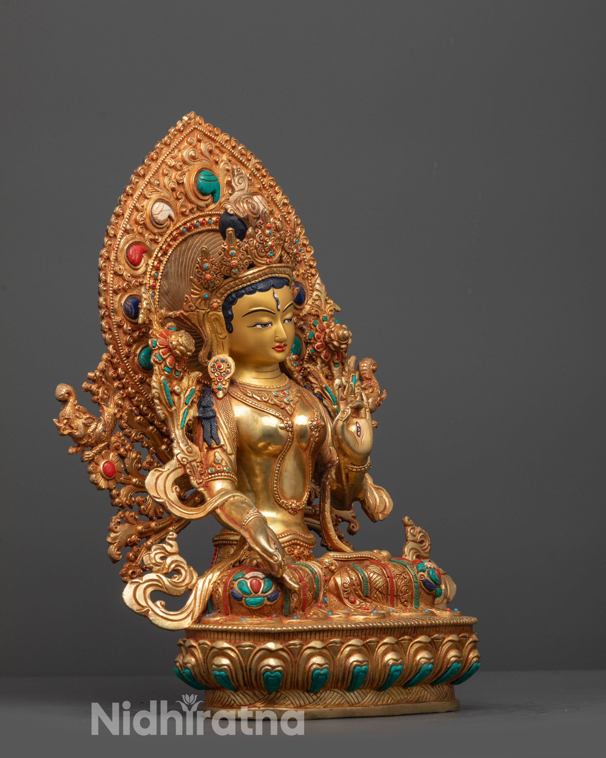 Seven Eyed White Tara Statue | Tibetan Buddhist Healing