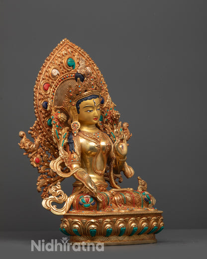 Seven Eyed White Tara Statue | Tibetan Buddhist Healing