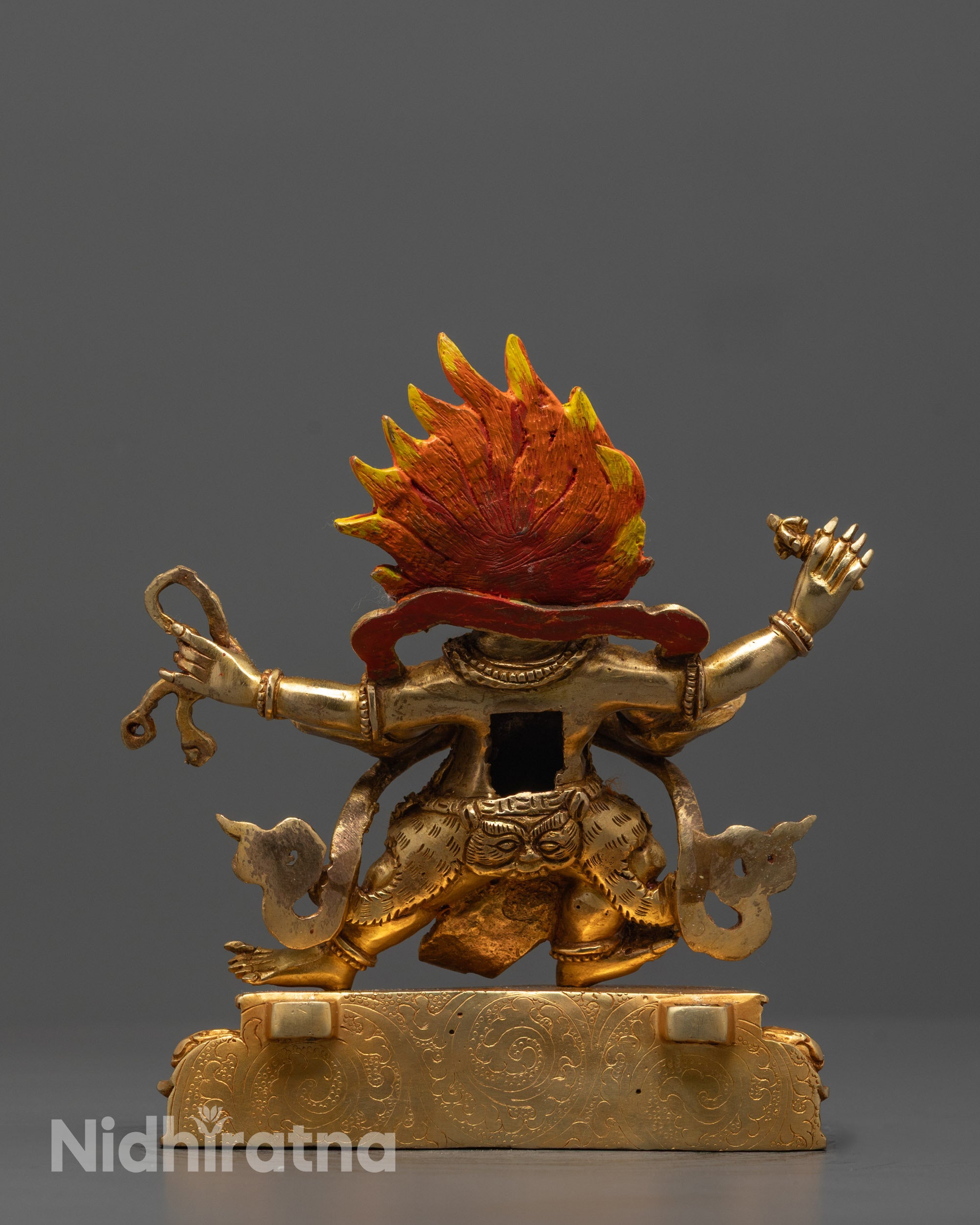 Traditional Four Armed Vajrapani Statue | Nepalese Hand-Carved