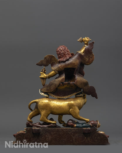 Tibetan Oxidized Dorje Drolo Statue | Wrathful Guru Rinpoche Form