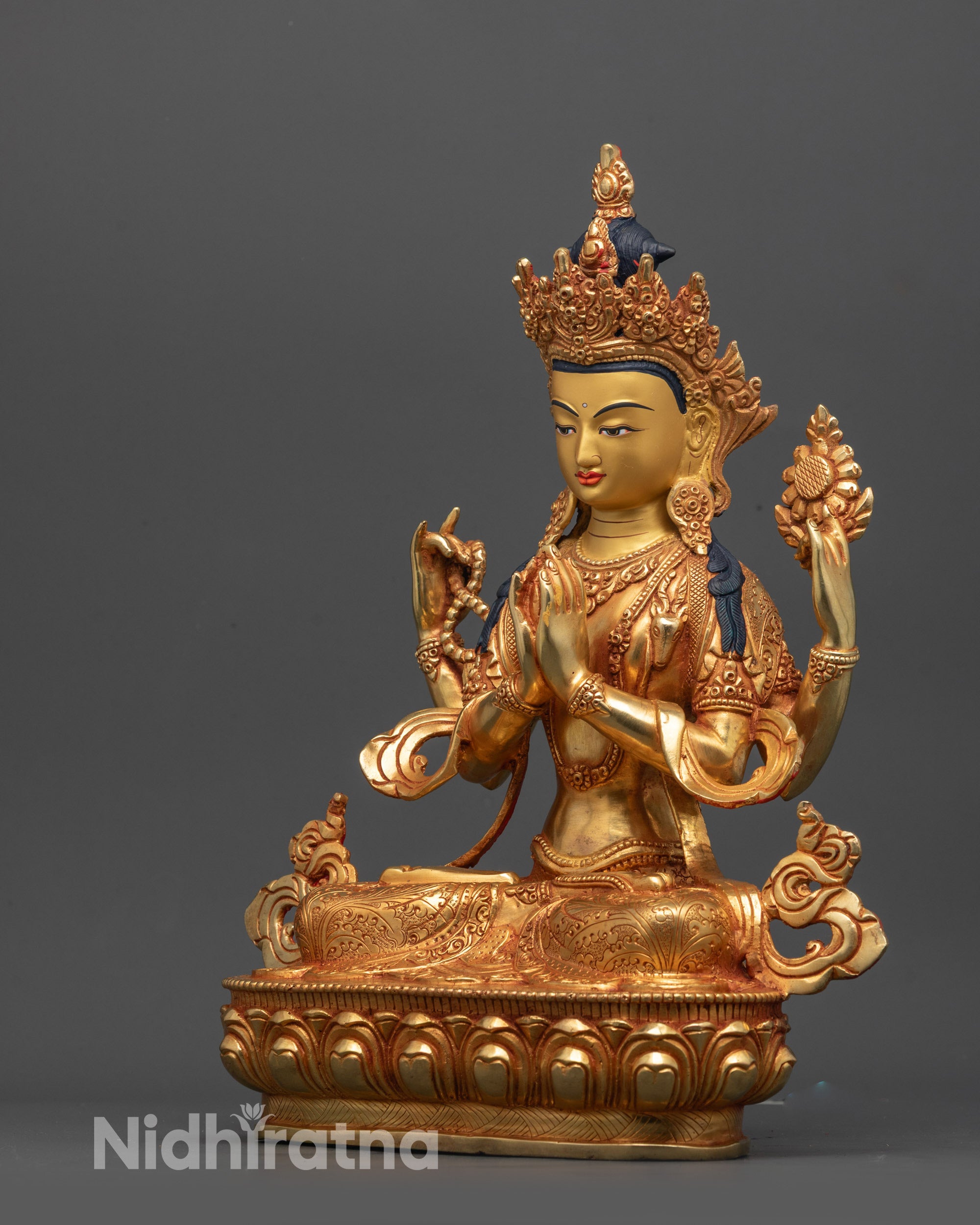 Buddhist Chenrezig Statue | Artisan-Crafted Meditation Deity Artwork