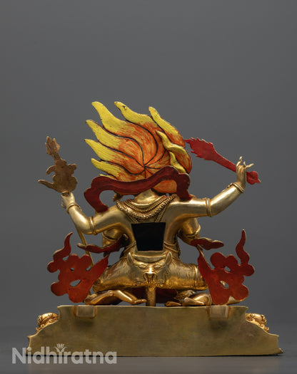 4 Armed Mahakala Statue | Handmade Protector God