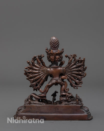 Stunning Oxidized Yamantaka Statue | Precision Machine-Made Design