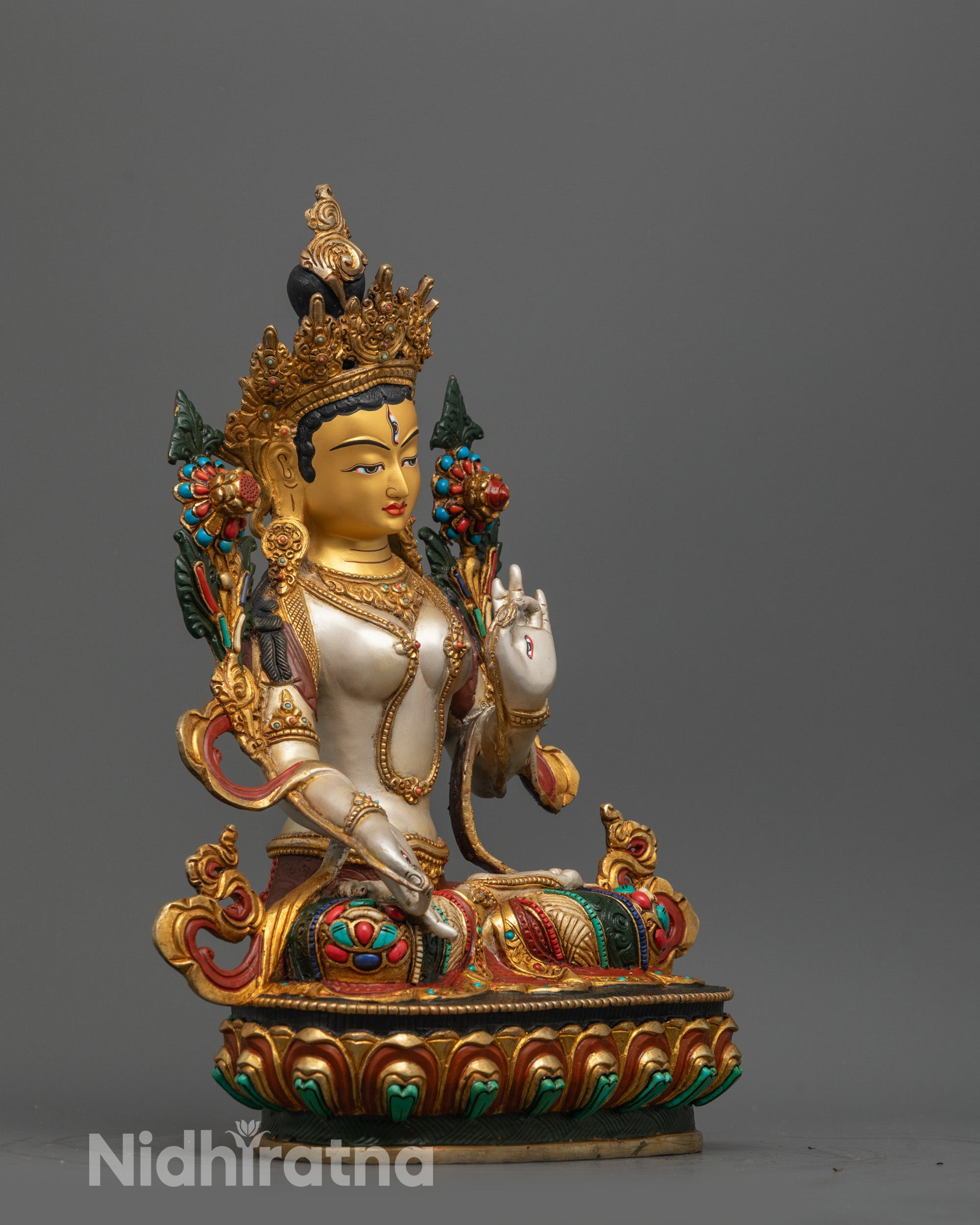 White Tara Statue | Authentic Tibetan Buddhist Art
